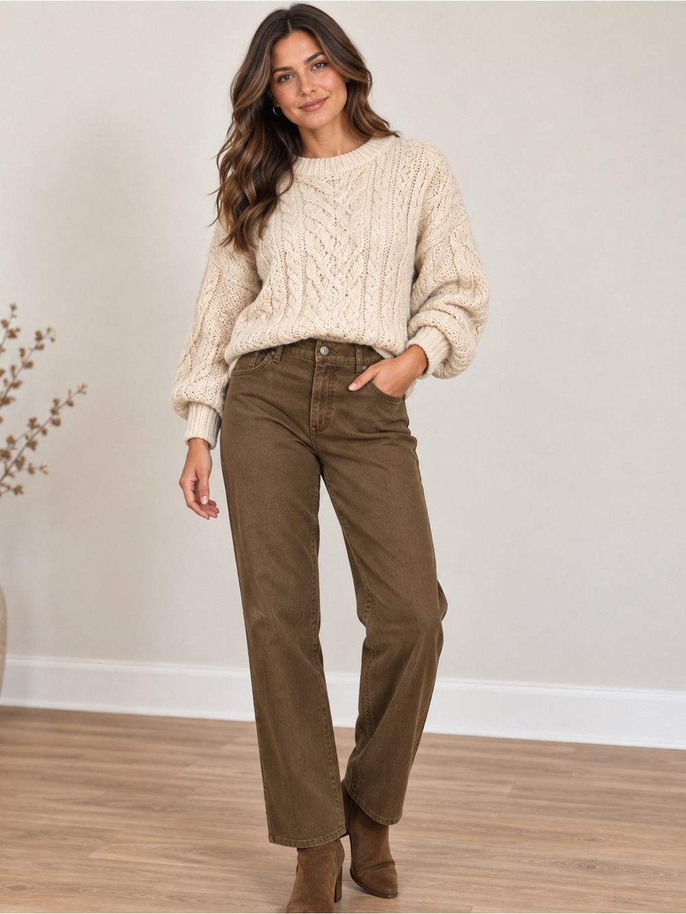 Lauren Jeans Company Ralph Lauren sz 12 brown modern straight pants